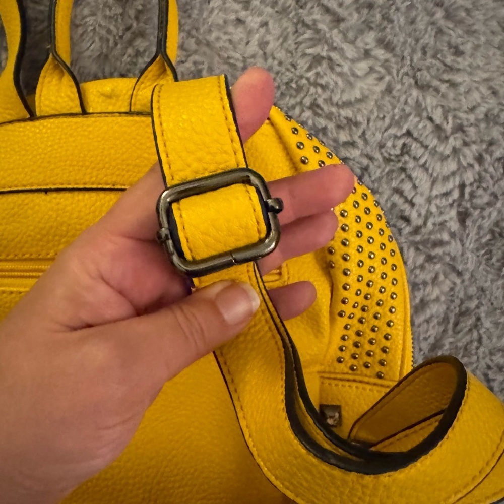 ROBERT PIETRI Yellow Studded Leather Backpack - Picture 6 of 15